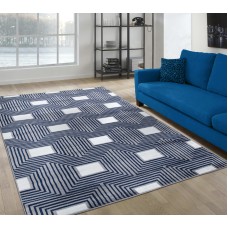 Paris Navy Grey Area Rug